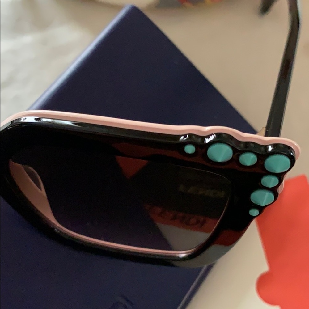 Fendi Two-Tone Studded Square Sunglasses - Picture 2 of 8